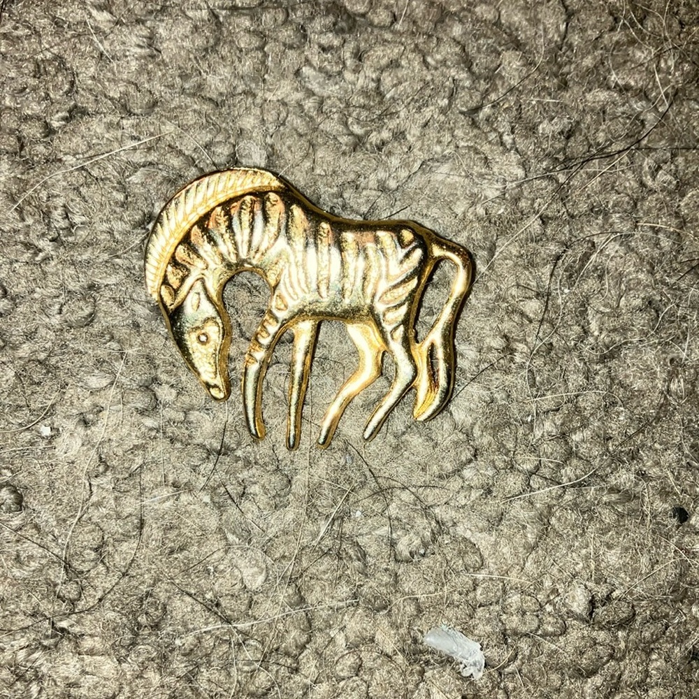 Vintage Gold zebra brooch